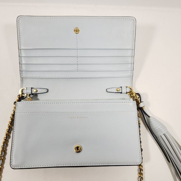 Tory Burch Fleming Flat Wallet Crossbody Bag - Blue - Picture 3 of 7